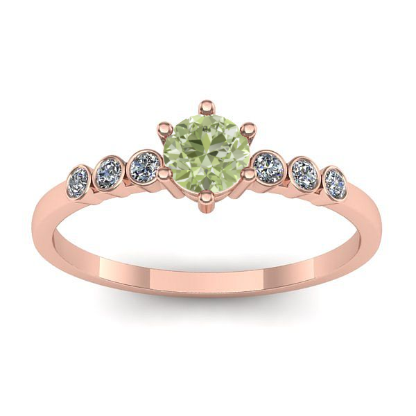 Inel logodna cu diamant de laborator verde rotund