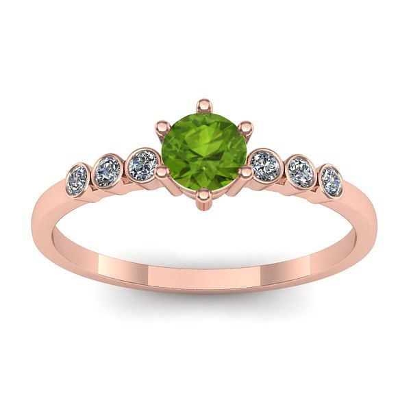 Inel cu peridot rotund