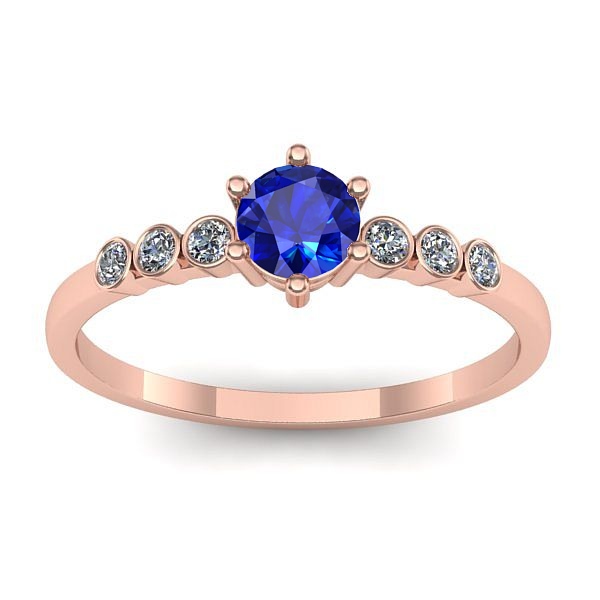 Inel logodna cu safir rotund