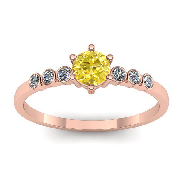 Inel logodna cu safir galben rotund