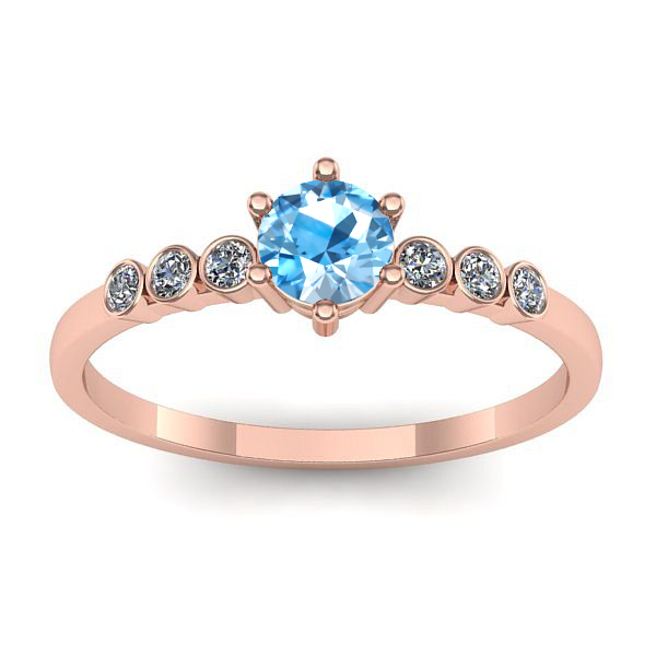 Inel de logodna cu topaz blue rotund