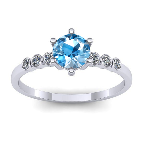 Inel cu topaz blue rotund