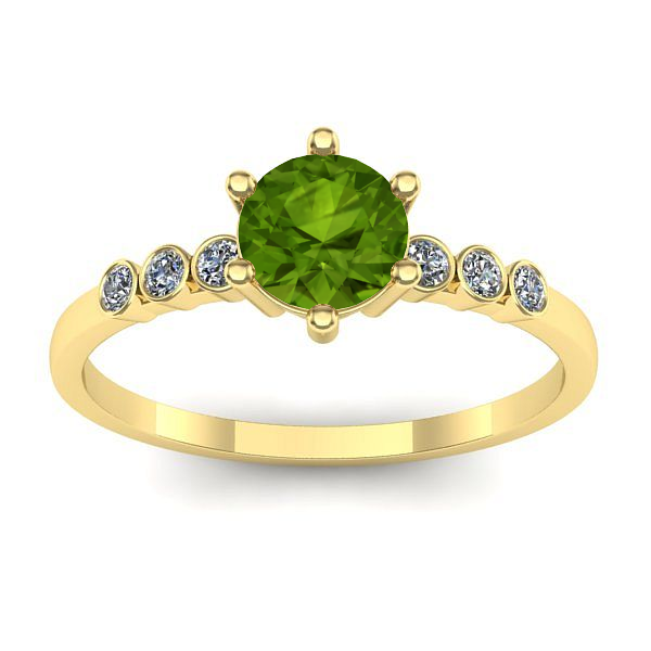 Inel de logodna cu peridot rotund