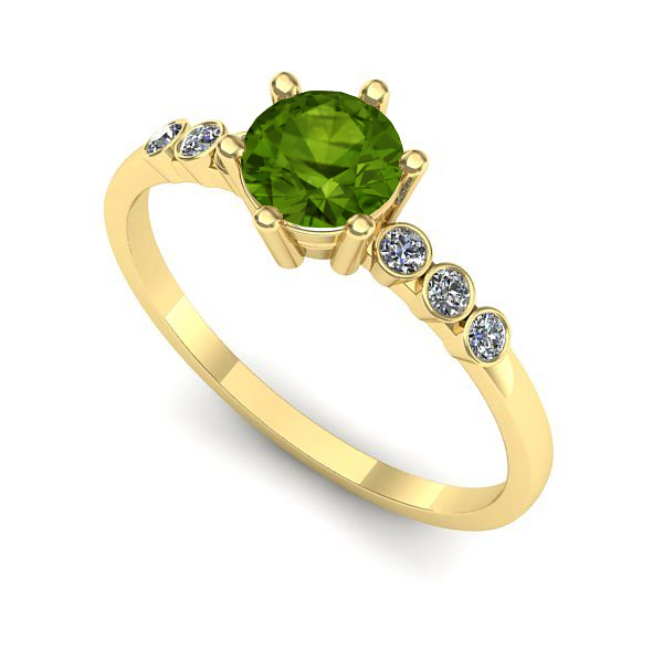 Inel de logodna din aur galben cu peridot
