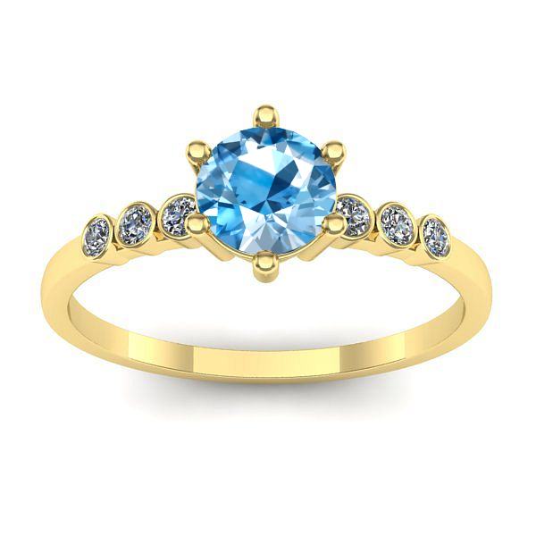 Inel cu topaz blue rotund
