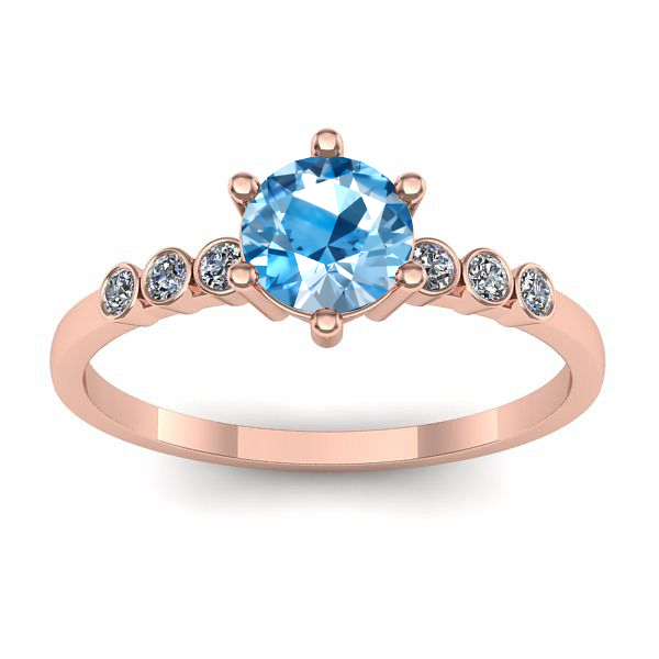Inel de logodna cu topaz blue rotund