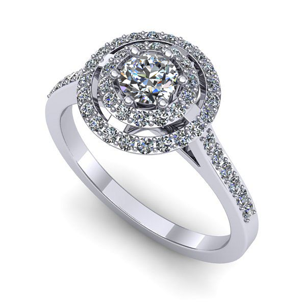 Inel de logodna din aur alb cu diamant