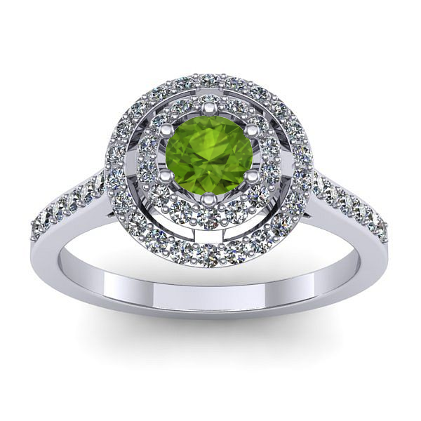 Inel cu peridot rotund