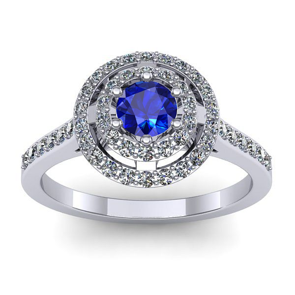 Inel de logodna cu safir rotund