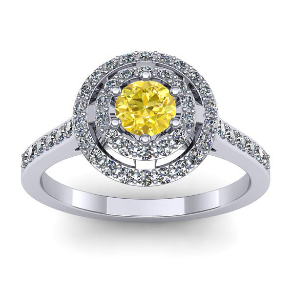 Inel de logodna cu safir galben rotund