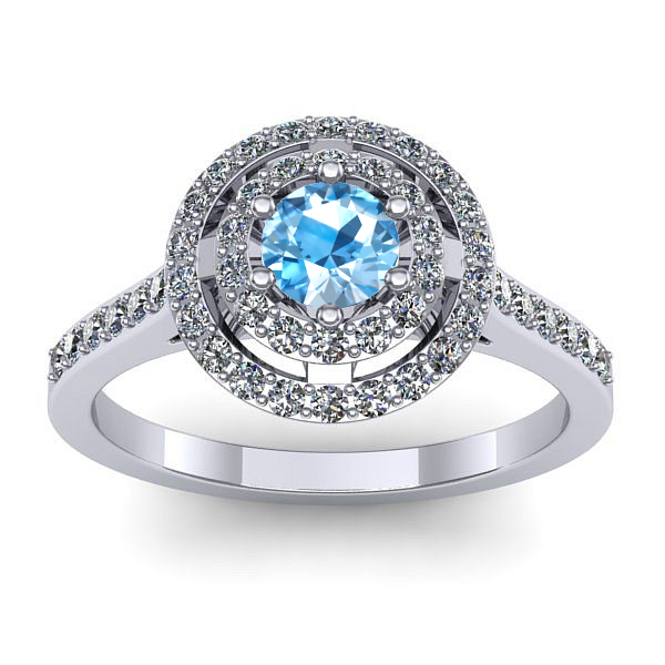 Inel de logodna cu topaz blue rotund