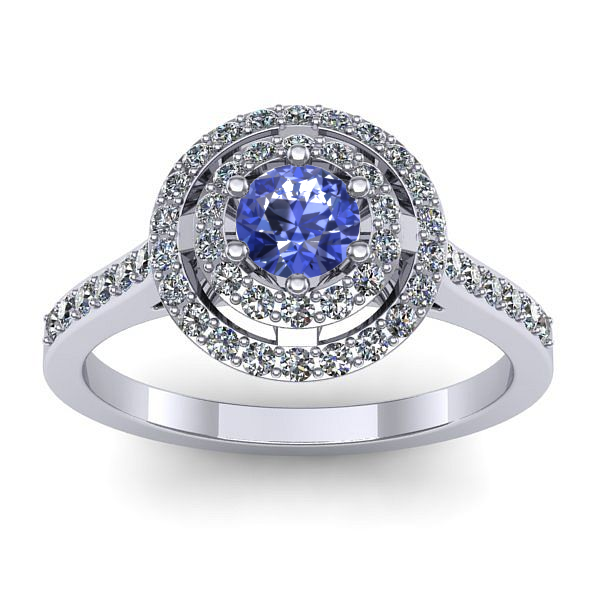 Inel de logodna cu tanzanit rotund