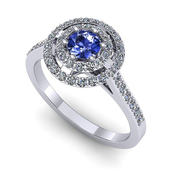 Inel din aur alb cu tanzanit