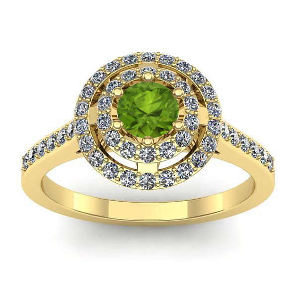 Inel logodna cu peridot rotund