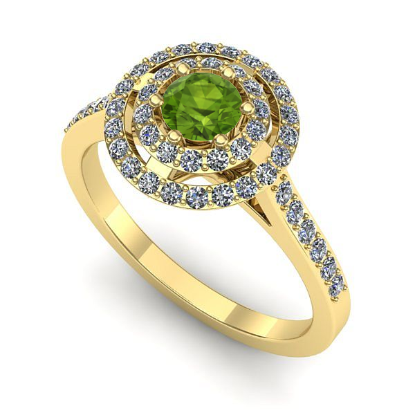 Inel de logodna din aur galben cu peridot