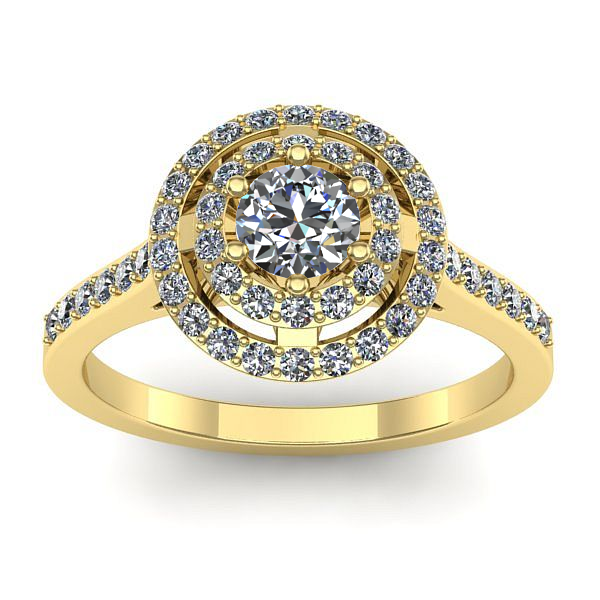 Inel cu safir alb rotund