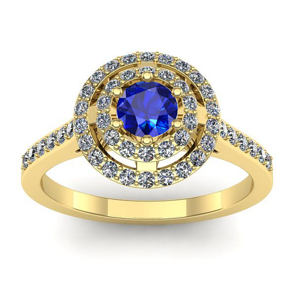 Inel logodna cu safir rotund