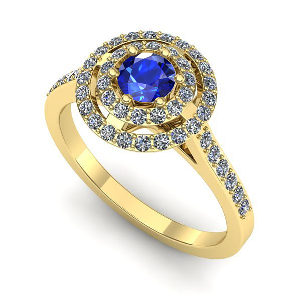 Inel din aur galben cu safir