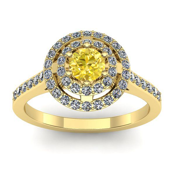 Inel de logodna cu safir galben rotund