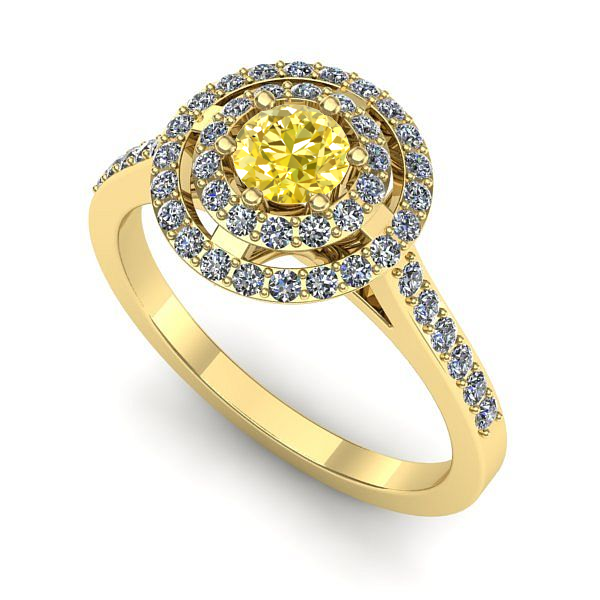 Inel din aur galben cu safir galben