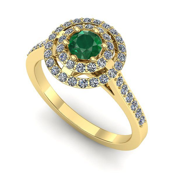 Inel din aur galben cu smarald