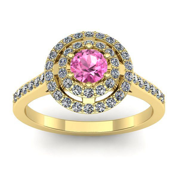 Inel de logodna cu safir roz rotund