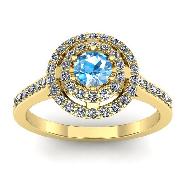 Inel de logodna cu topaz blue rotund
