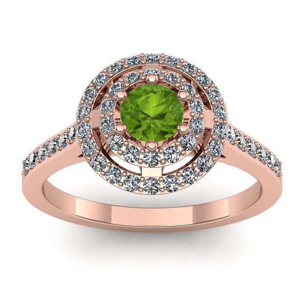 Inel cu peridot rotund