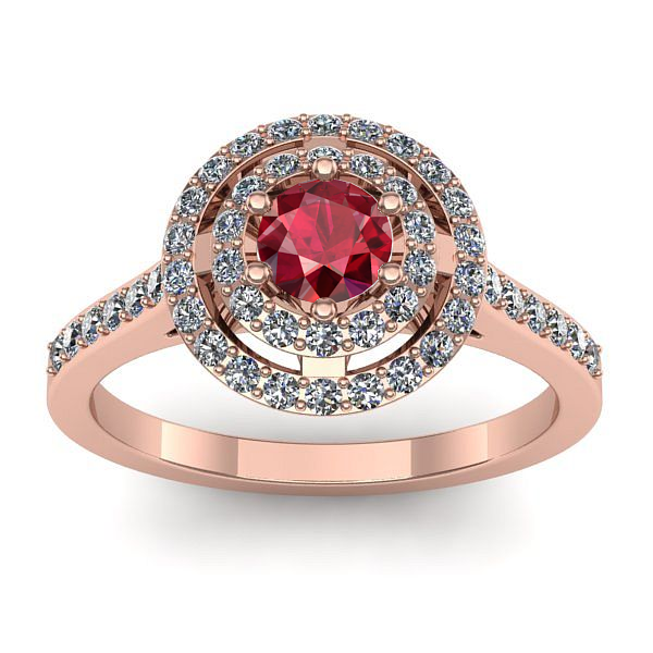 Inel cu rubin rotund