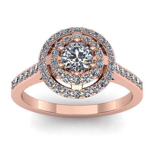 Inel logodna cu safir alb rotund