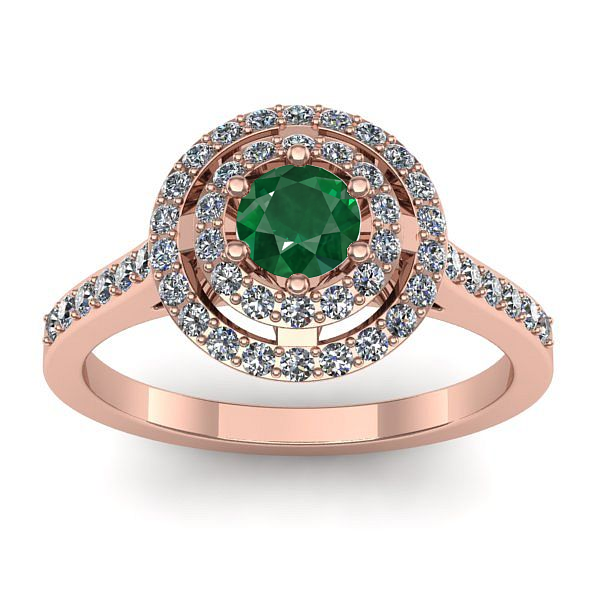 Inel de logodna cu smarald rotund