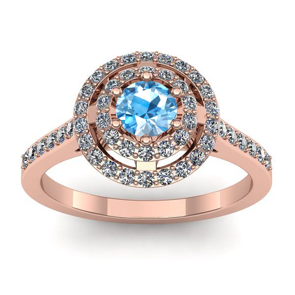 Inel de logodna cu topaz blue rotund