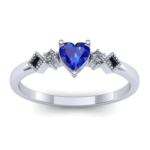Inel logodna cu safir inima