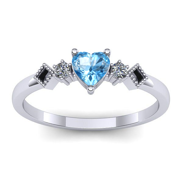 Inel logodna cu topaz blue inima