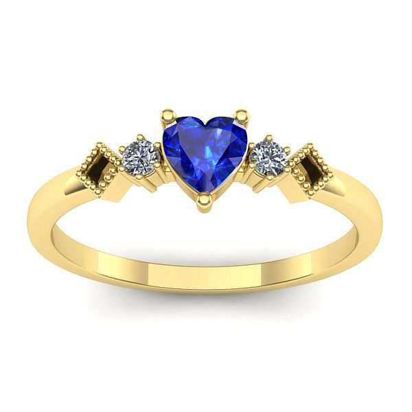 Inel cu safir inima