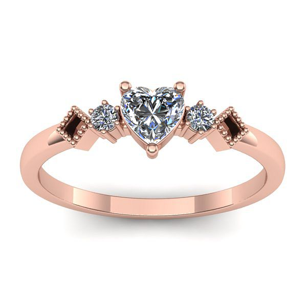 Inel de logodna cu diamant inima