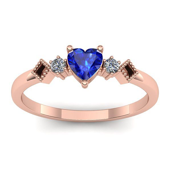 Inel logodna cu safir inima