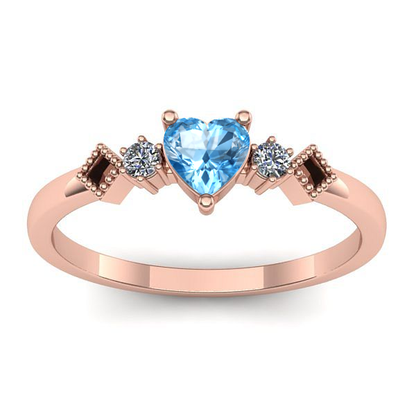 Inel logodna cu topaz blue inima