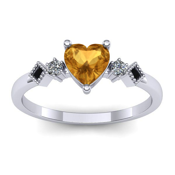 Inel logodna cu citrin inima