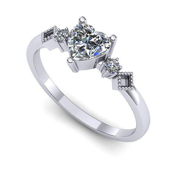 Inel din aur alb cu safir alb