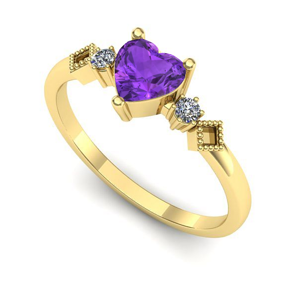 Inel din aur galben cu ametist