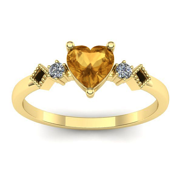 Inel logodna cu citrin inima