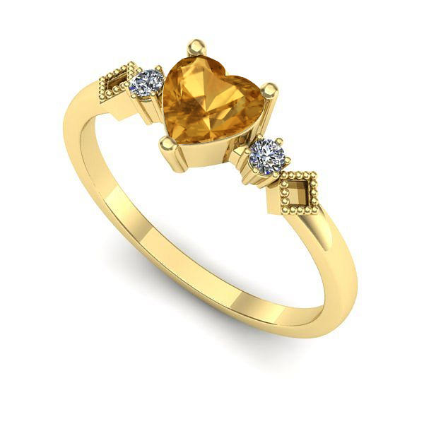 Inel din aur galben cu citrin