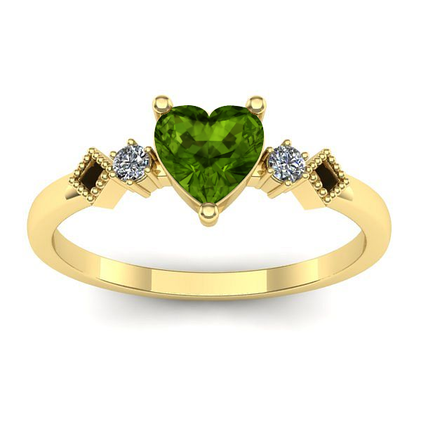 Inel cu peridot inima