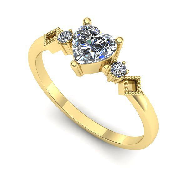 Inel de logodna din aur galben cu diamant de laborator