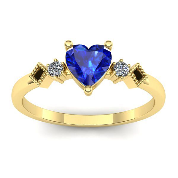 Inel de logodna cu safir inima
