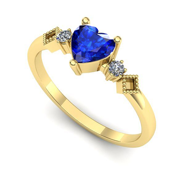 Inel din aur galben cu safir