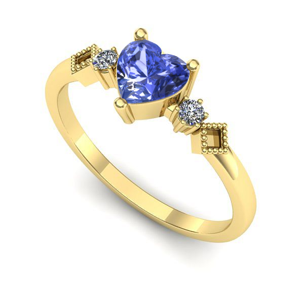 Inel din aur galben cu tanzanit
