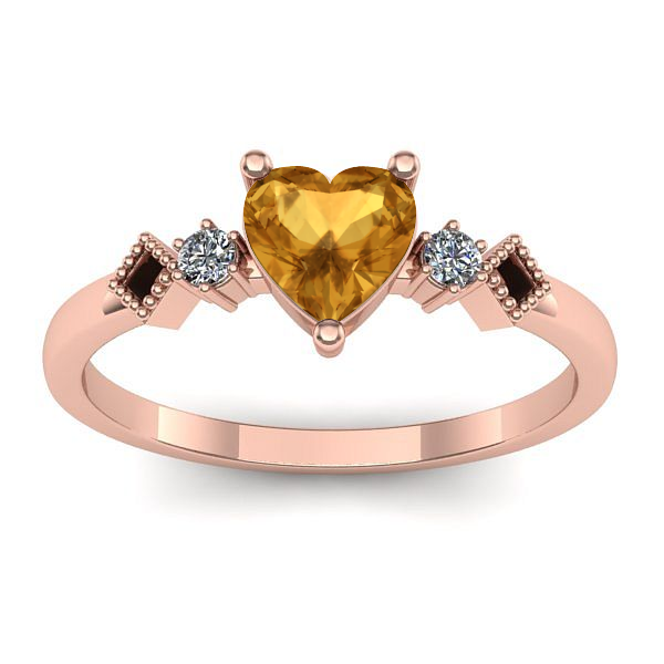 Inel de logodna cu citrin inima