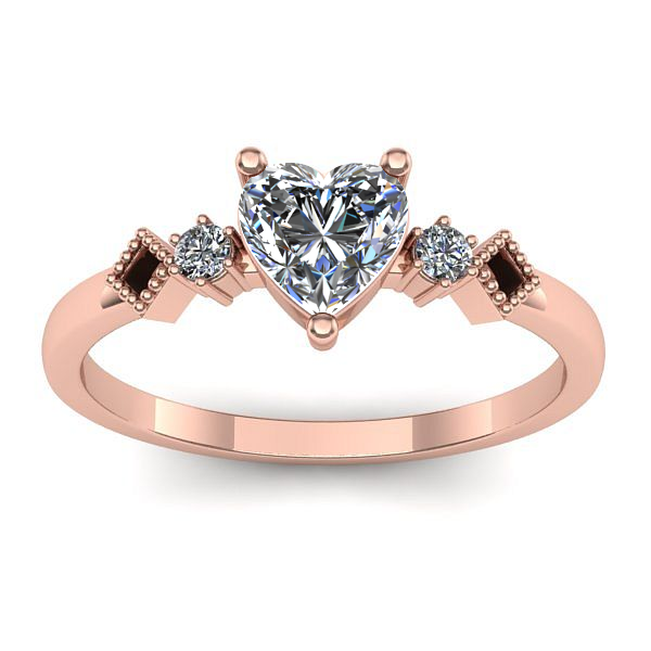 Inel logodna cu safir alb inima